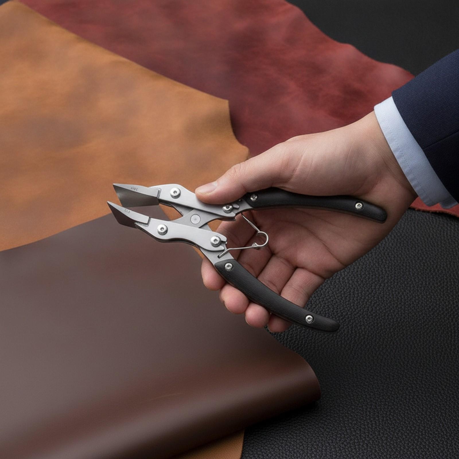 Leatherwork Hand Press - Düz Uçlu Pense, Geri Çekme Yaylı,
