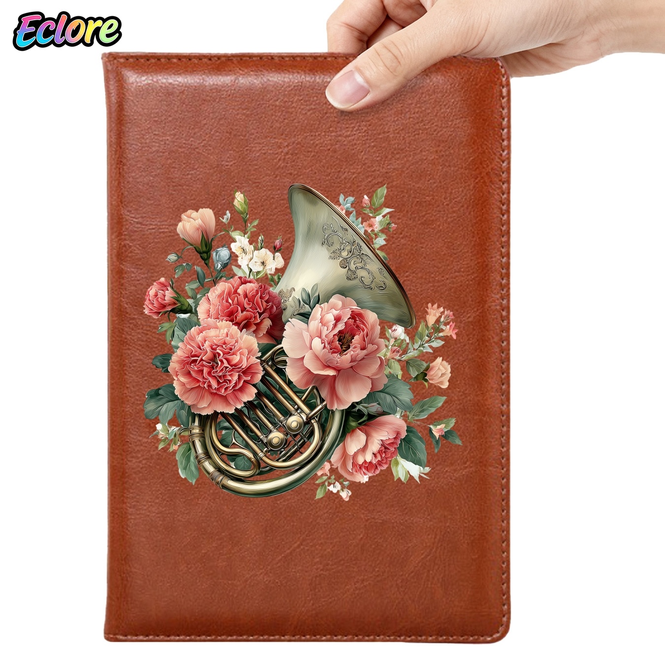 Leather Work Diary Covers - Çiçek Desenli PU Deri Günlük, Yer