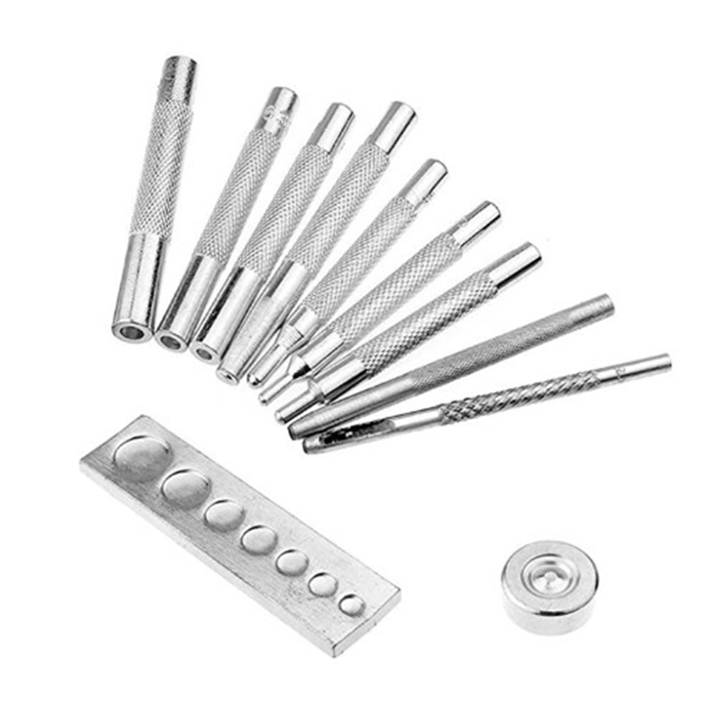 Rivet Setter Tool - Perçin Çakma Delik Açma Seti Gümüş