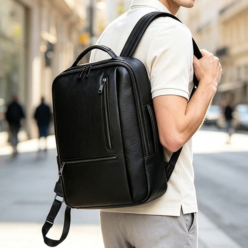 Erkekler için Siyah, Hakiki De - Leather Work Rucksack Mens incelemesi ve fiyatı