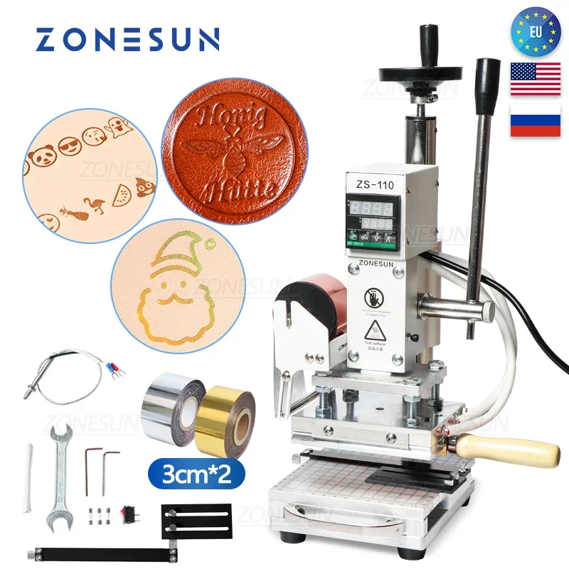 ZONESUN ZS110 Sıcak Folyo Bask - Leatherwork Hand Press incelemesi ve fiyatı